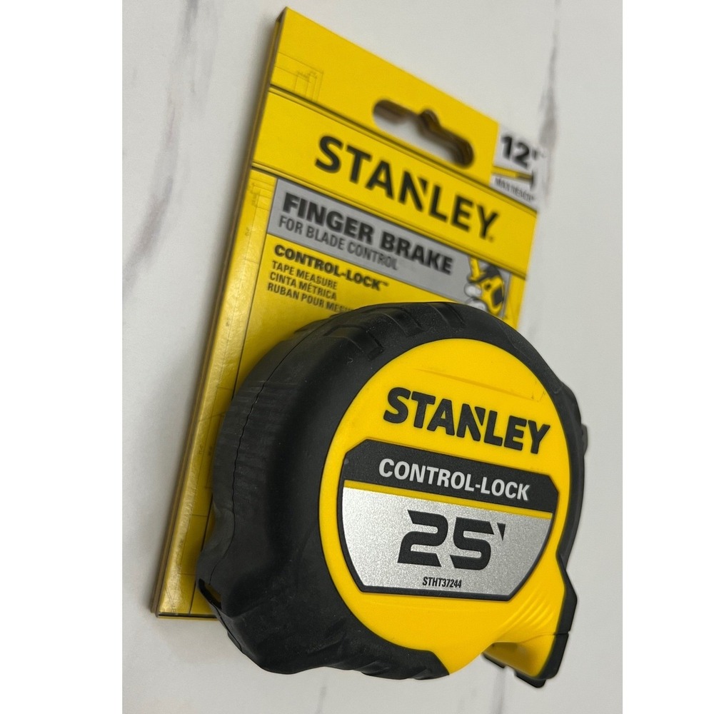 Stanley Control-Lock 25ft Tape Measure Finger Brake 12ft Reach STHT37244 Yellow - Picture 4 of 7